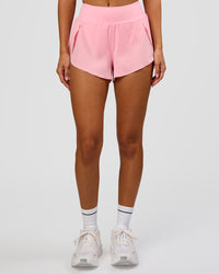 Woman wearing Pacer 3" Run Short - Pink Rose | Model:Charli | Size:XS | Thumbnail Index: 4