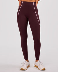 Woman wearing Power Ultra High-Rise Full Length Legging Pockets - Cherry Lacquer-Pink Rose | Model:Charli | Size:XS | Thumbnail Index: 5
