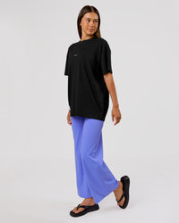 Woman wearing VS26 1% Better FLXCotton Oversize Tee - Black-White | Model:Charli | Size:XS | Thumbnail Index: 14