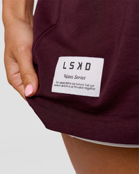 Woman wearing VS26 1% Better FLXCotton Oversize Tee - Cherry Lacquer-Off White | Model:Charli | Size:XS | Thumbnail Index: 16