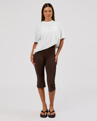 Woman wearing VS26 1% Better FLXCotton Oversize Tee - White-Black | Model:Charli | Size:XS | Thumbnail Index: 17