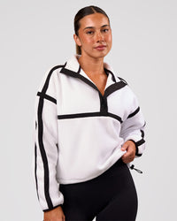 Woman wearing Expedition Pop Over - White-Black | Model:Charli | Size:XS | Thumbnail Index: 7