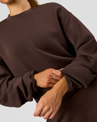 Woman wearing Elevate SoftTouch Draped Sleeve Sweater - Hot Chocolate | Model:Claire | Size:XS | Thumbnail Index: 3