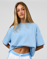 Woman wearing Strong is Beautiful Heavyweight Oversized Tee - Open Air | Model:Georgia | Size:XS | Thumbnail Index: 13