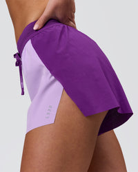 Woman wearing Accelerate 3" High-Rise Running Short - Chloe Purple | Model:Issy | Size:XS | Thumbnail Index: 8