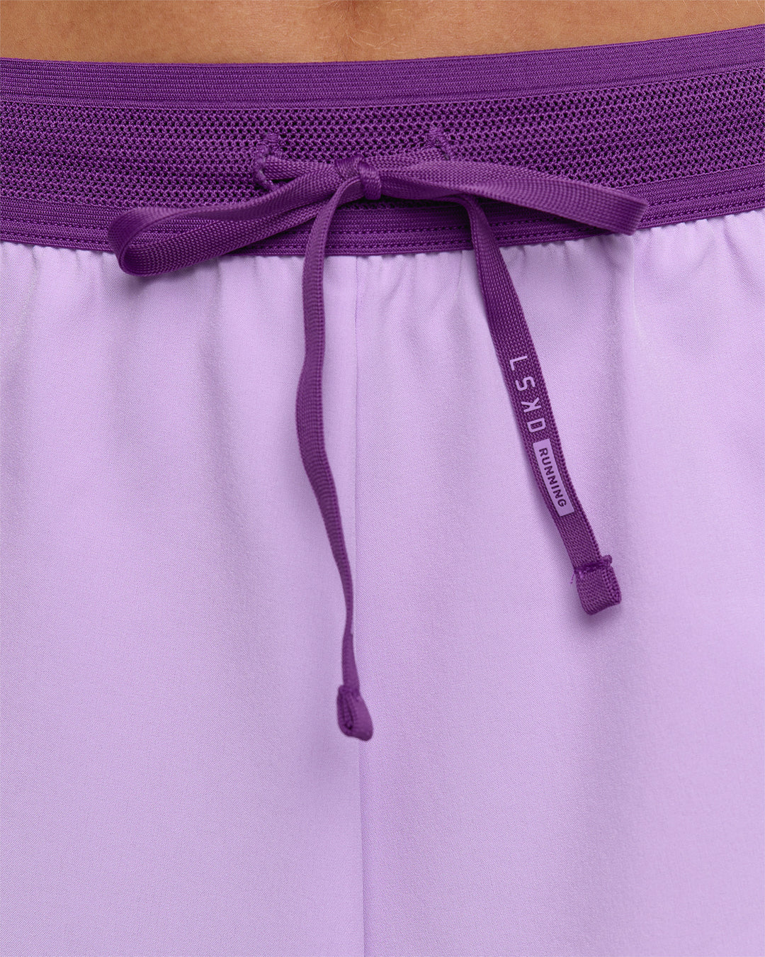 Woman wearing Accelerate 3" High-Rise Running Short - Chloe Purple | Model:Issy | Size:XS - view 18