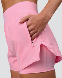 Woman wearing Challenger 3" Lined Performance Short - Pink Rose | Model:Issy | Size:XS | Thumbnail Index: 0