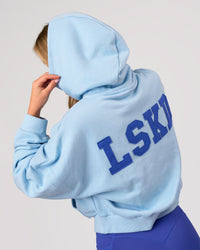 Woman wearing Distress French Terry Full Zip Hoodie - Open Air | Model:Issy | Size:XS | Thumbnail Index: 1