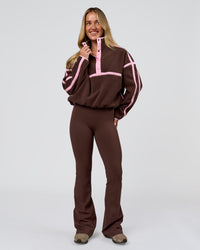 Woman wearing Expedition Pop Over - Hot Chocolate-Pink Rose | Model:Issy | Size:XS | Thumbnail Index: 5