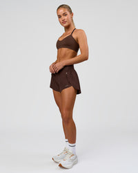 Woman wearing Infinity Sports Bra - Hot Chocolate | Model:Issy | Size:XS | Thumbnail Index: 2