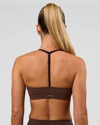 Woman wearing Infinity Sports Bra - Hot Chocolate | Model:Issy | Size:XS | Thumbnail Index: 5
