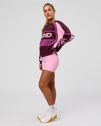 Woman wearing Power Sweater - Cherry Lacquer-Boysenberry | Model:Issy | Size:XS | Thumbnail Index: 3