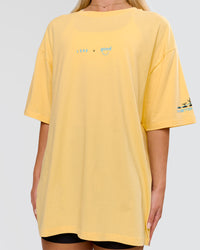 Woman wearing TGHF X LSKD 26 FLXCotton Oversized Tee - Lemon | Model:Issy | Size:XS | Thumbnail Index: 11