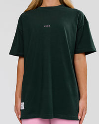Woman wearing VS26 MFBS FLXCotton Oversize Tee - Midnight Green-Pink Rose | Model:Issy | Size:XS | Thumbnail Index: 10