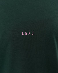Woman wearing VS26 MFBS FLXCotton Oversize Tee - Midnight Green-Pink Rose | Model:Issy | Size:XS | Thumbnail Index: 17