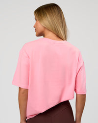 Woman wearing VS6 1% Better FLXCotton Oversize Tee - Pink Rose | Model:Issy | Size:XS | Thumbnail Index: 8