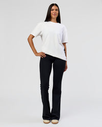 Woman wearing Clear Vision Heavyweight FLXCotton Oversized Tee - White-Black | Model:Rhiley | Size:XS | Thumbnail Index: 10