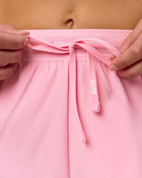 Woman wearing Accelerate 3" High-Rise Running Short - Pink Rose | Model:Taneisha | Size:XS | Thumbnail Index: 5