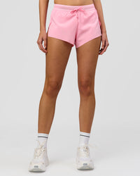 Woman wearing Accelerate 3" Mid-Rise Running Short - Pink Rose | Model:Taneisha | Size:XS | Thumbnail Index: 9
