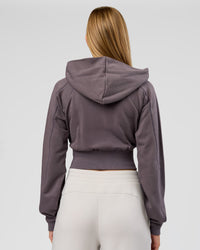 Woman wearing Bend Contour Silhouette Zip Through Hoodie - Duskstone | Model:Taneisha | Size:XS | Thumbnail Index: 11