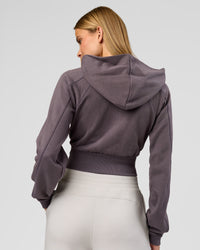 Woman wearing Bend Contour Silhouette Zip Through Hoodie - Duskstone | Model:Taneisha | Size:XS | Thumbnail Index: 12