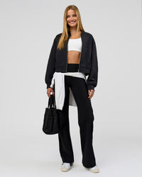 Woman wearing Bomber ZeroCrease Spacer Jacket - Black | Model:Taneisha | Size:XS | Thumbnail Index: 2