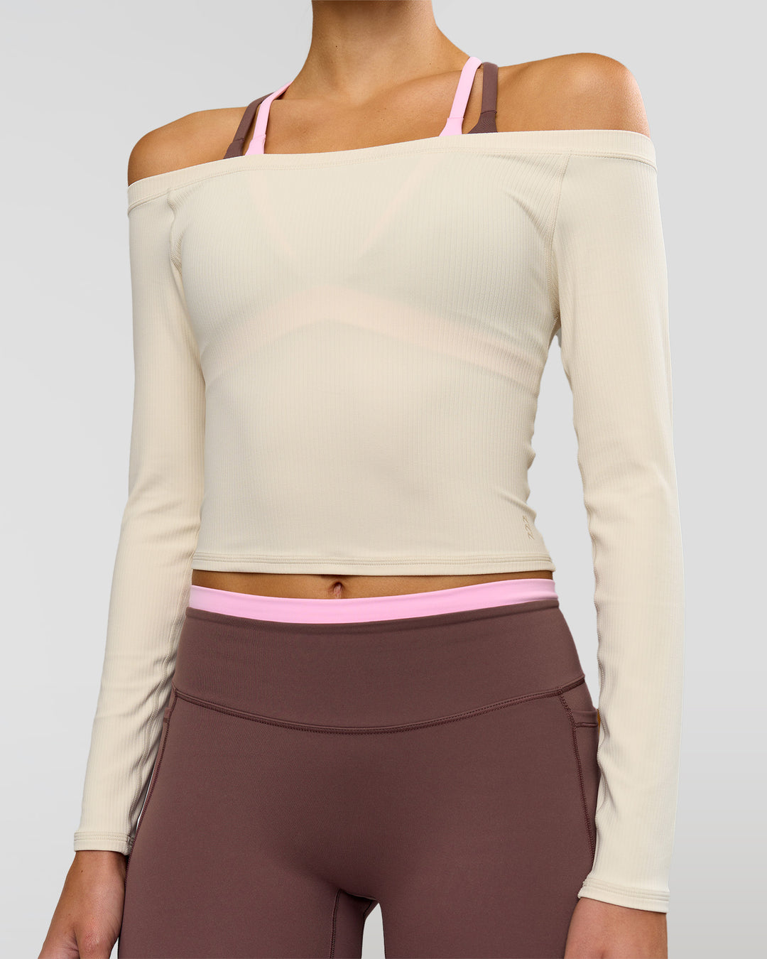Woman wearing Bree Bardot Long Sleeve Top - Vanilla Bean | Model:Taneisha | Size:XS - view 6