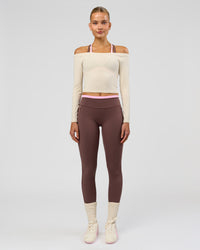 Woman wearing Bree Bardot Long Sleeve Top - Vanilla Bean | Model:Taneisha | Size:XS | Thumbnail Index: 9