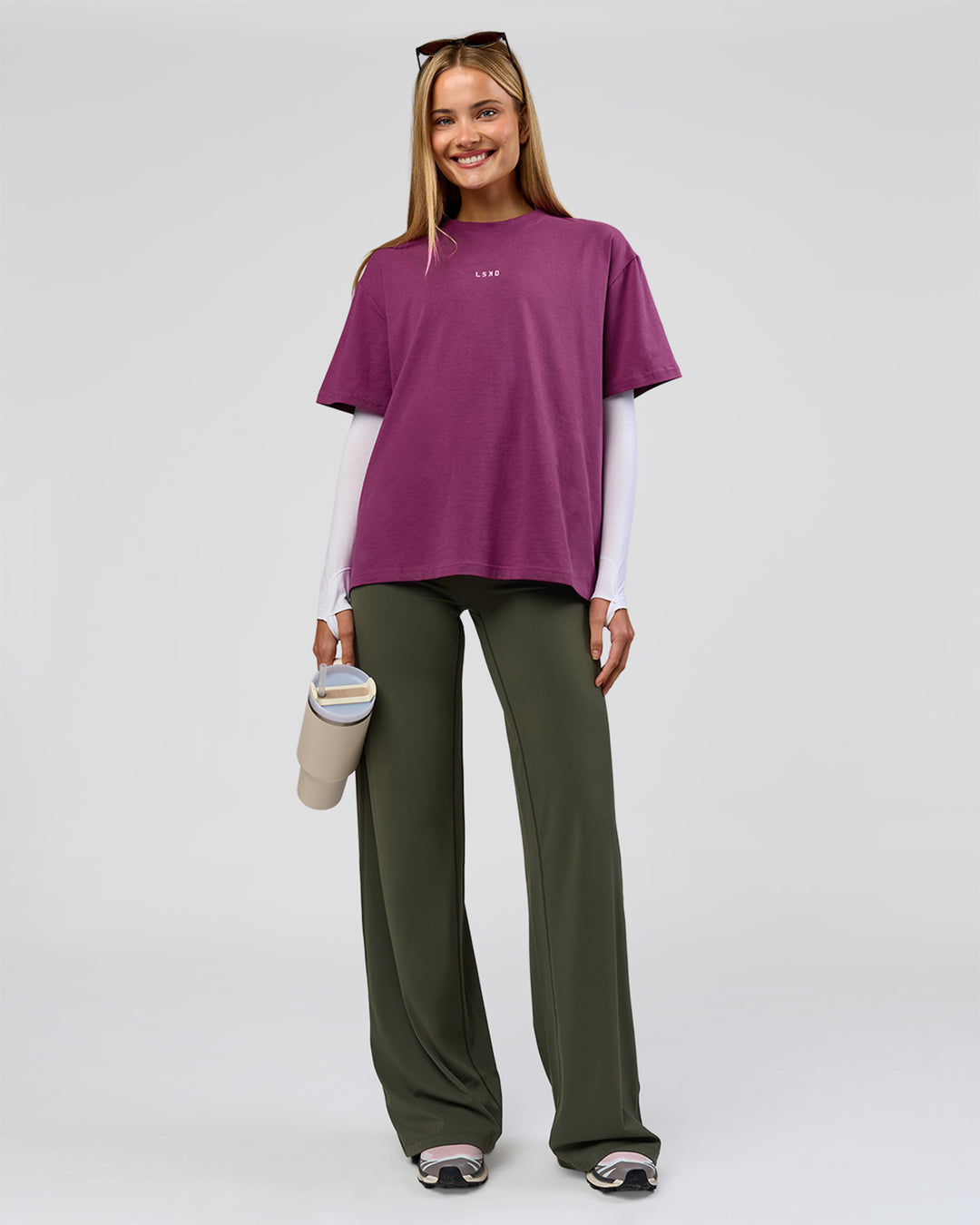 Woman wearing Elixir High-Rise Tall Pant - Pure Olive | Model:Taneisha | Size:XS - view 5