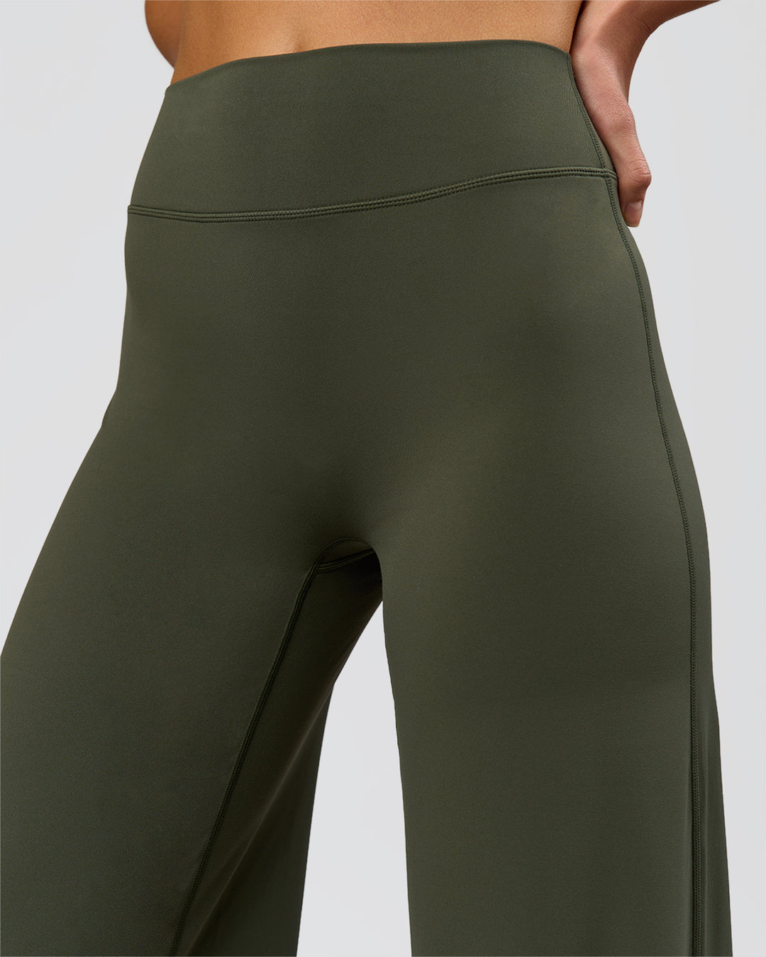 Woman wearing Elixir High-Rise Tall Pant - Pure Olive | Model:Taneisha | Size:XS - view 9
