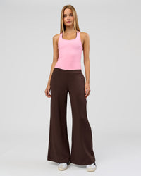 Woman wearing Flow Rib Scoop Neck Tank - Pink Rose | Model:Taneisha | Size:XS | Thumbnail Index: 4