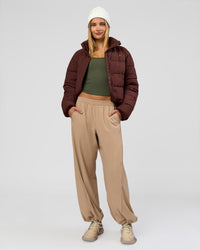 Woman wearing Flow Rib Scoop Neck Tank - Pure Olive | Model:Taneisha | Size:XS | Thumbnail Index: 7