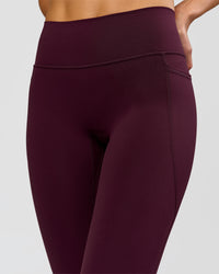 Woman wearing Fusion High-Rise 7/8 Legging Pockets - Cherry Lacquer | Model:Taneisha | Size:XS | Thumbnail Index: 7