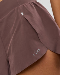 Woman wearing Pacer 3" Run Short - Cocoa Powder | Model:Taneisha | Size:XS | Thumbnail Index: 15