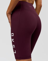 Woman wearing Rep Ultra High-Rise 9" Short Pockets - Cherry Lacquer-White | Model:Taneisha | Size:XS | Thumbnail Index: 6