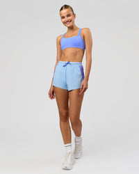 Woman wearing Velocity Sports Bra - Bluebell | Model:Taneisha | Size:XS | Thumbnail Index: 6