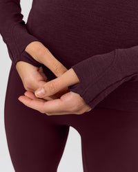Woman wearing AeroFLX+ Long Sleeve Half Zip - Cherry Lacquer/Cherry Laquer | Model:Taniesha | Size:XS | Thumbnail Index: 5
