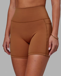 Woman wearing Fusion Ultra High-Rise 6" Short Pockets - Hazel | Model:Milly | Size:S | Thumbnail Index: 7