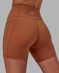 Woman wearing Fusion Ultra High-Rise 6" Short Pockets - Hazel | Model:Milly | Size:S | Thumbnail Index: 5