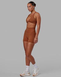 Woman wearing Fusion Ultra High-Rise 4" Short Pockets - Hazel | Model:Milly | Size:S | Thumbnail Index: 4