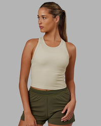 Woman wearing Squad Ribbed Tank - Bone | Thumbnail Index: 0