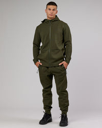 Athlete ForgedFleece Zip Up Hoodie - Forest Night | Thumbnail Index: 3