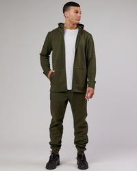 Athlete ForgedFleece Zip Up Hoodie - Forest Night | Thumbnail Index: 5