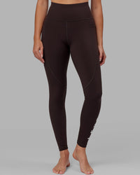 Woman wearing Rep Ultra High-Rise Full Length Legging Pockets - Dark Walnut | Model:Catalina | Size:S | Thumbnail Index: 7