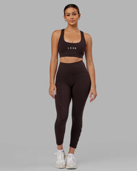 Woman wearing Rep Ultra High-Rise 7/8 Legging Pockets - Dark Walnut | Model:Catalina | Size:S | Thumbnail Index: 7
