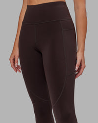 Woman wearing Rep Ultra High-Rise 7/8 Legging Pockets - Dark Walnut | Model:Catalina | Size:S | Thumbnail Index: 6