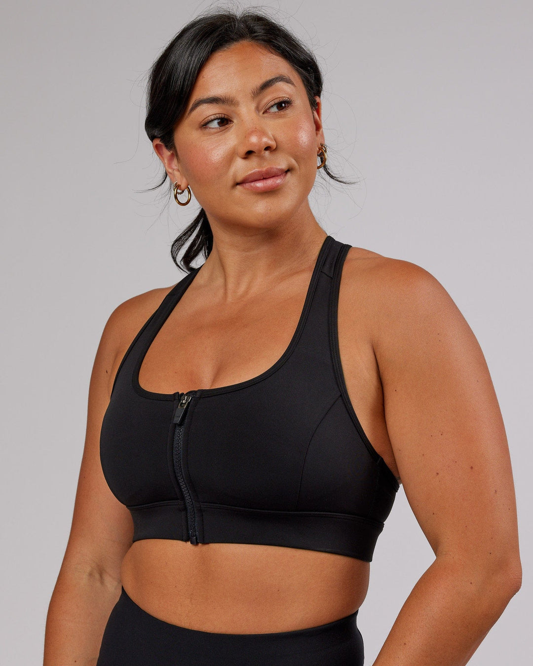 Woman wearing Sprint Sports Bra - Black - view 3